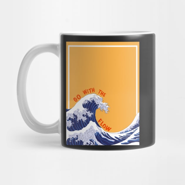 Go With The Flow The Great Wave Kanagawa Illustration by Holailustra